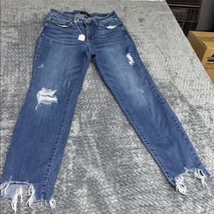 Judy Blue Women’s Distressed Blue Denim Jeans - Casual Slim Fit